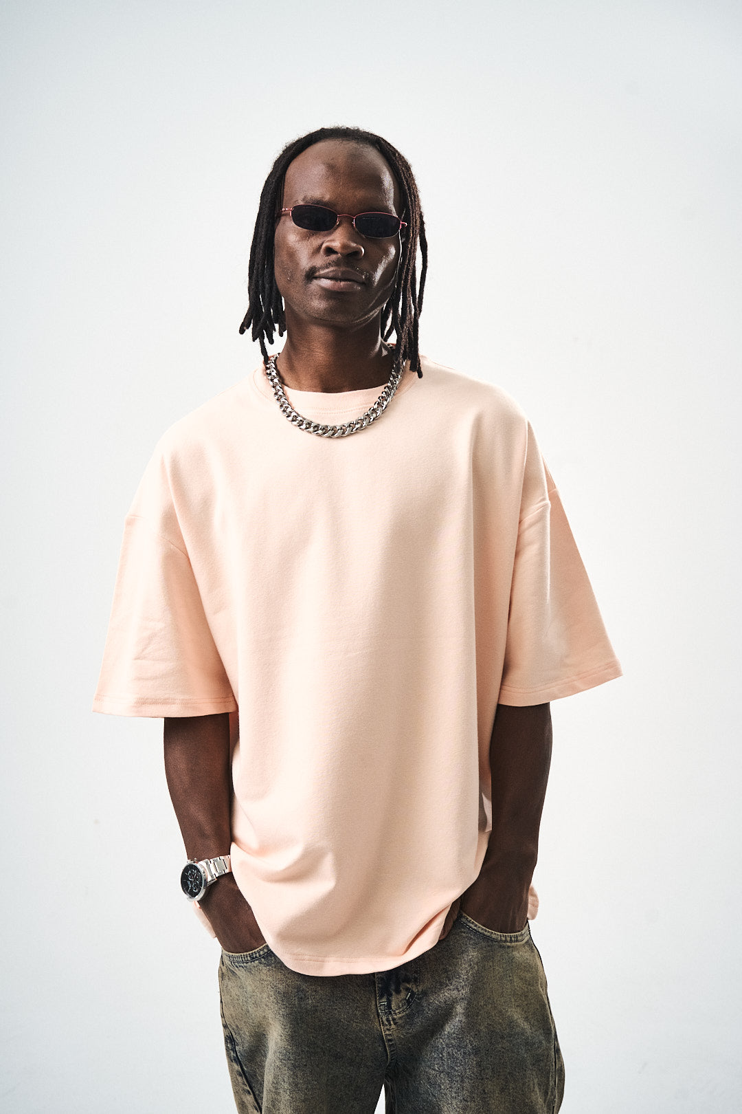 Oversize Beige Fit Basic T-Shirt