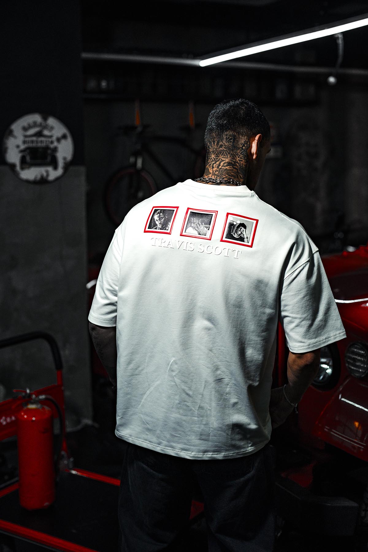 Travis Scott Silicone Printed Oversize White T-shirt
