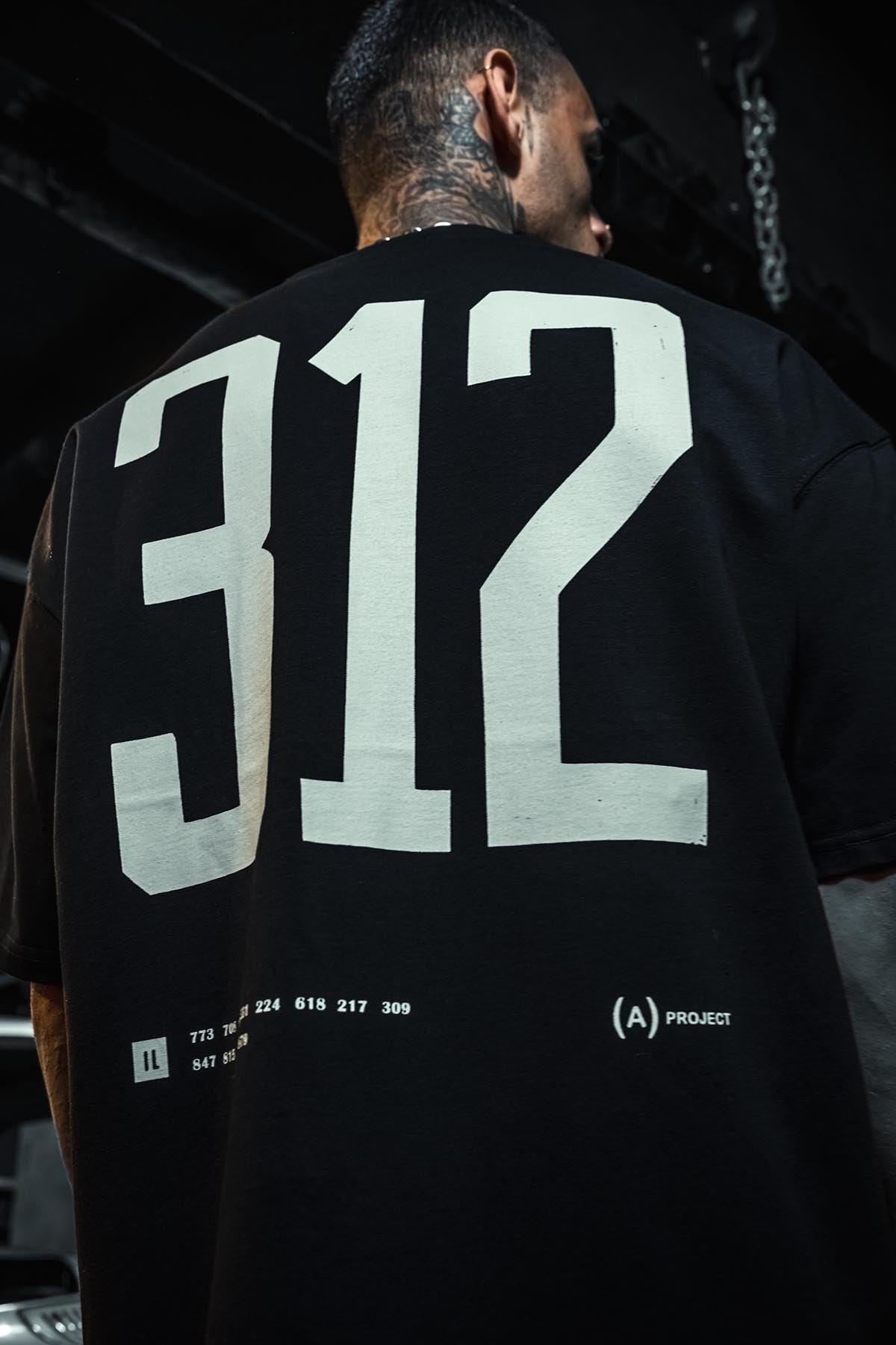 312 A Project Printed Oversize Black T-Shirt