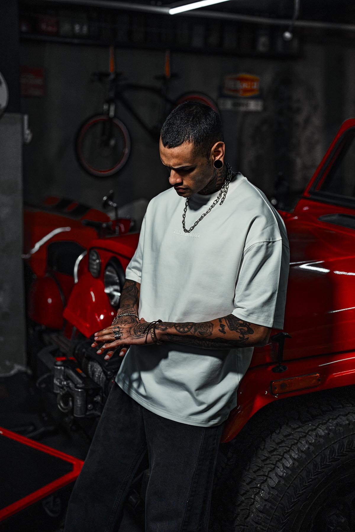 Travis Scott Silicone Printed Oversize White T-shirt