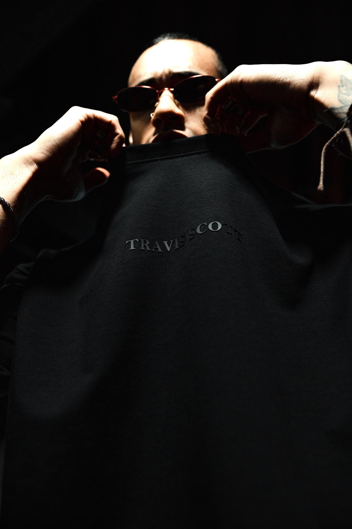 Travis Scott Silicone Printed Oversize Black T-shirt
