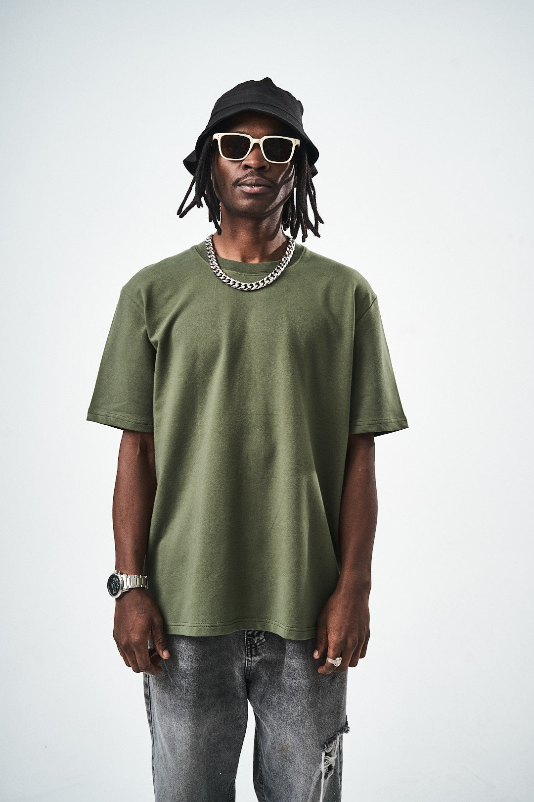 Khaki Regular Fit Basic T-Shirt