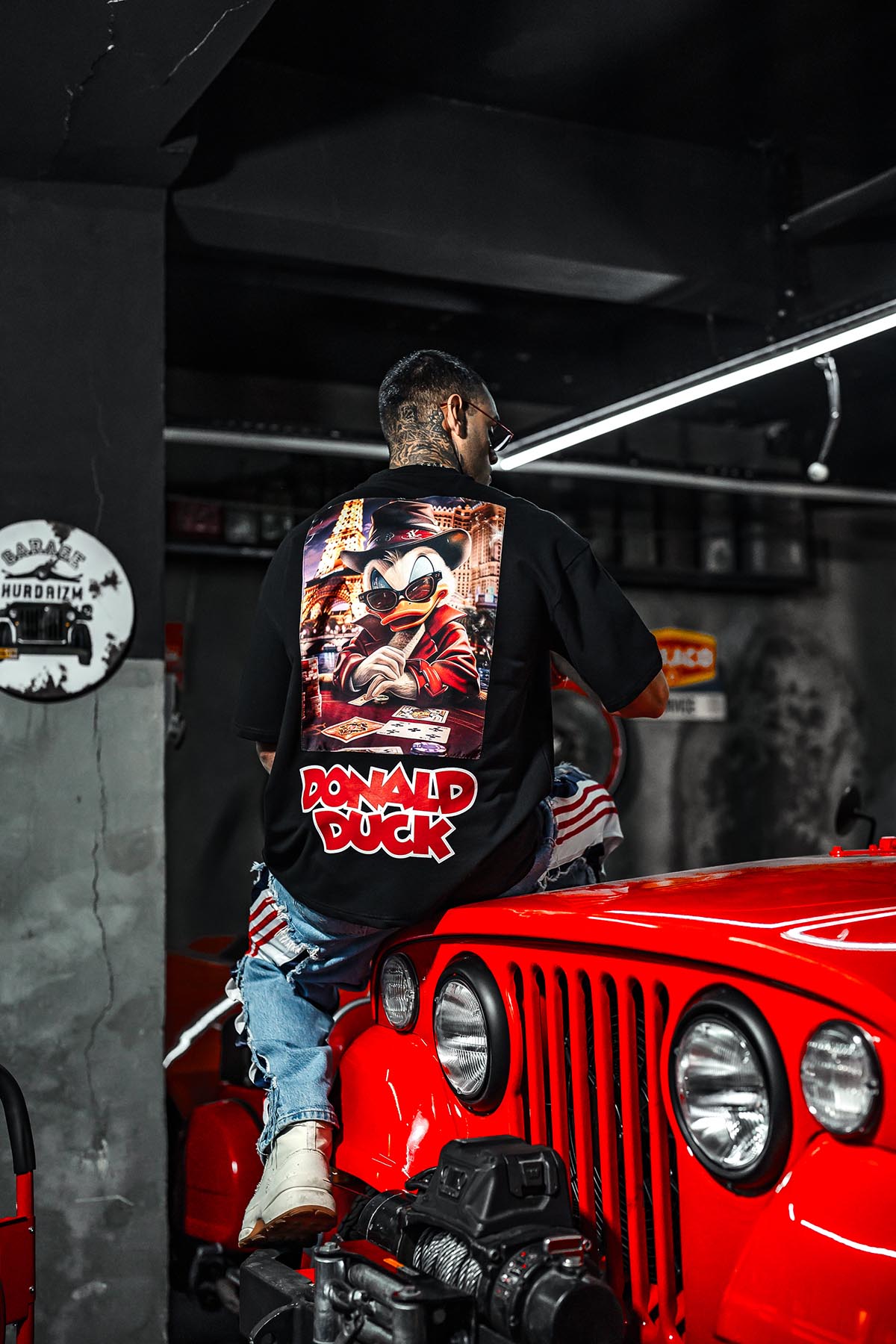 Donald Duck Patch Oversize Black T-shirt