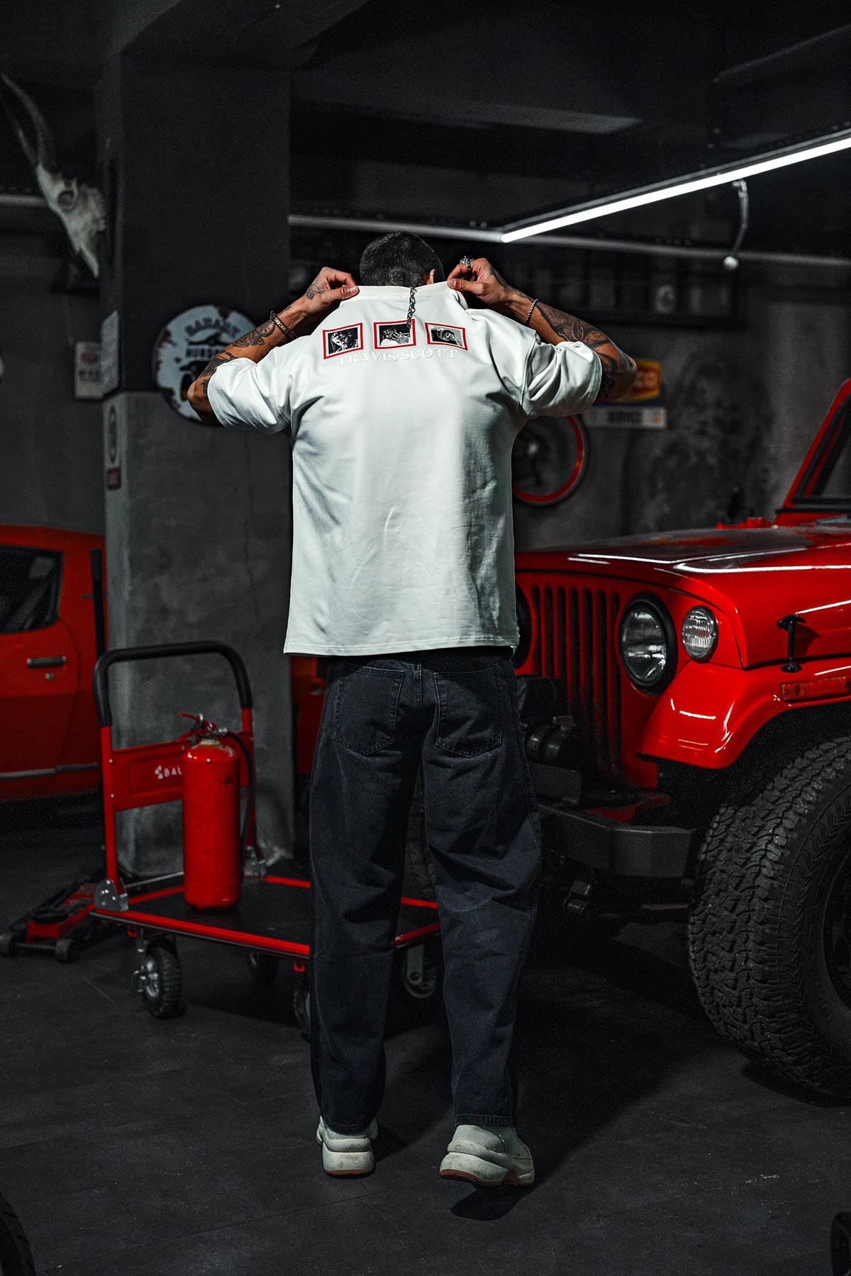 Travis Scott Silicone Printed Oversize White T-shirt