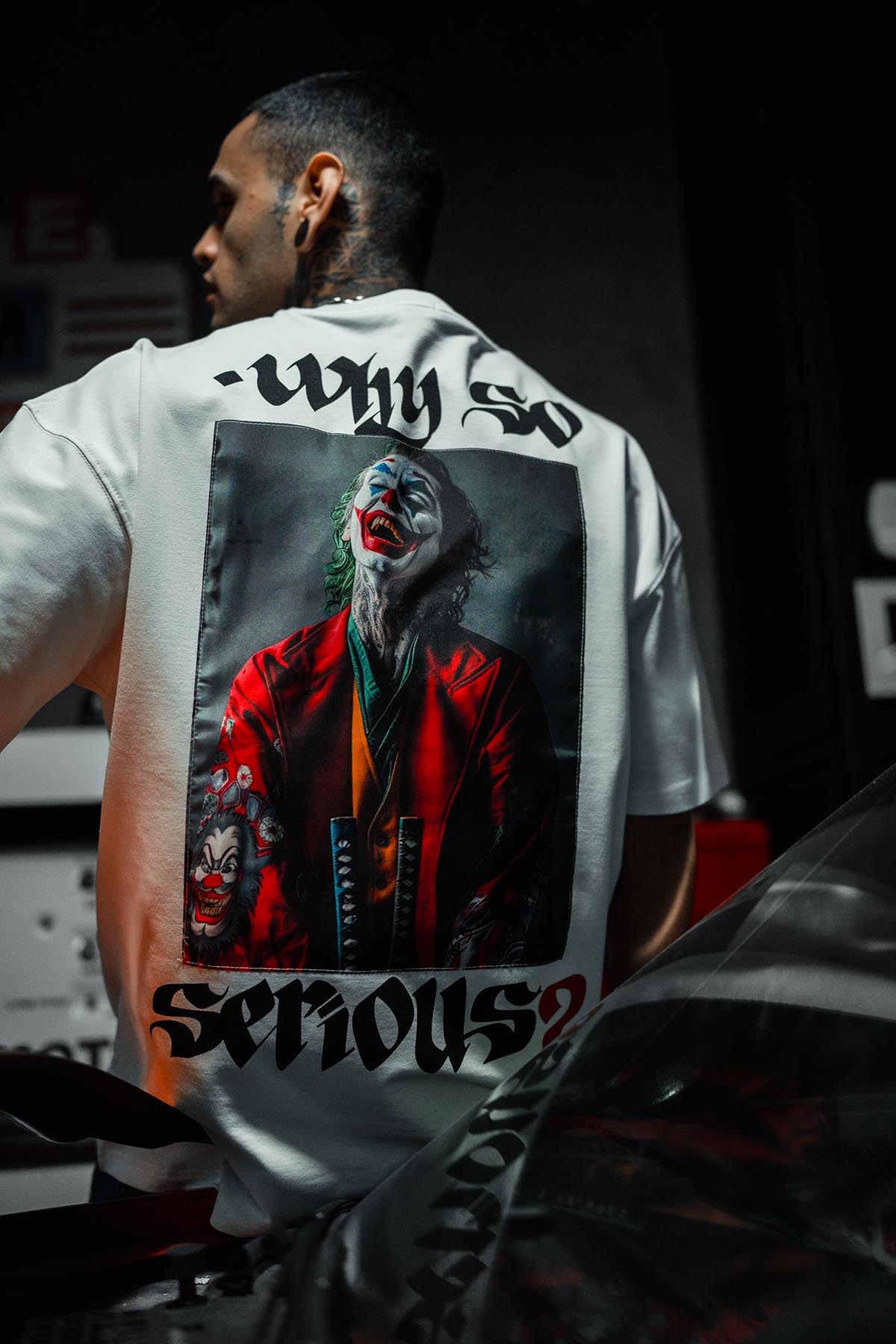 Joker Why So Serious Patched Oversize White Tshirt