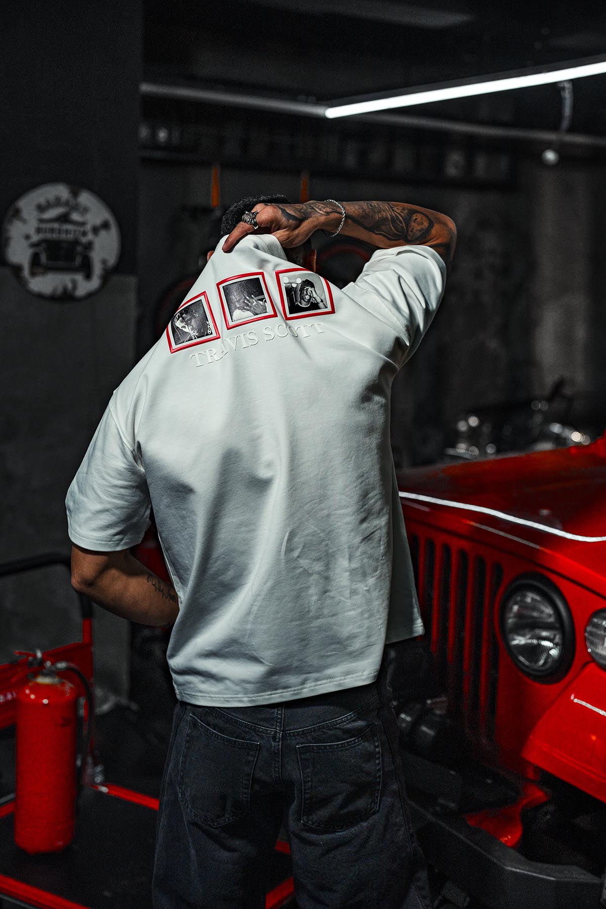 Travis Scott Silicone Printed Oversize White T-shirt