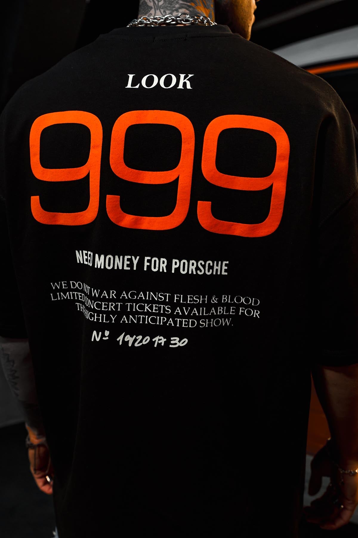 999 Printed Oversize Black T-Shirt