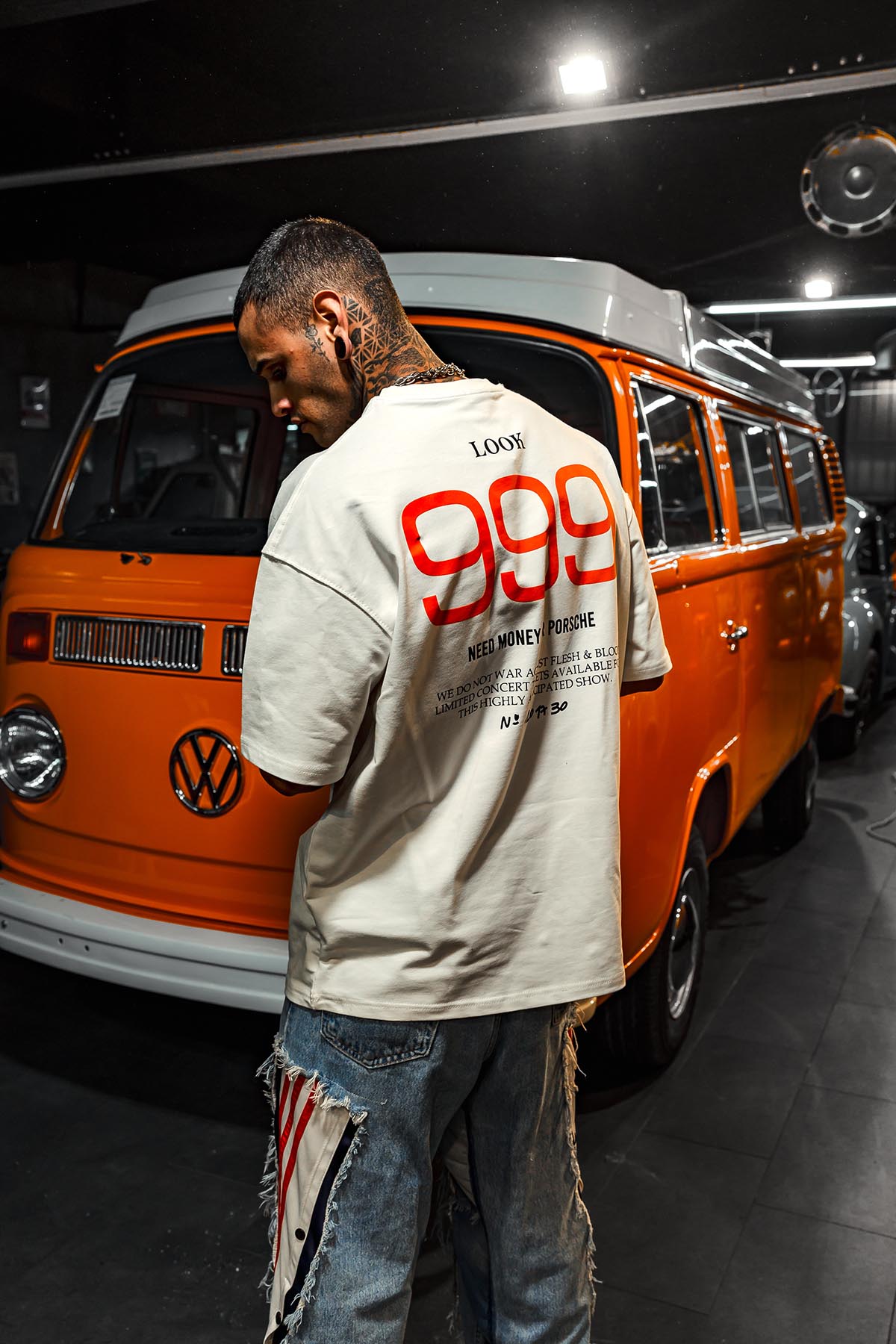 999 Printed Oversize White T-Shirt
