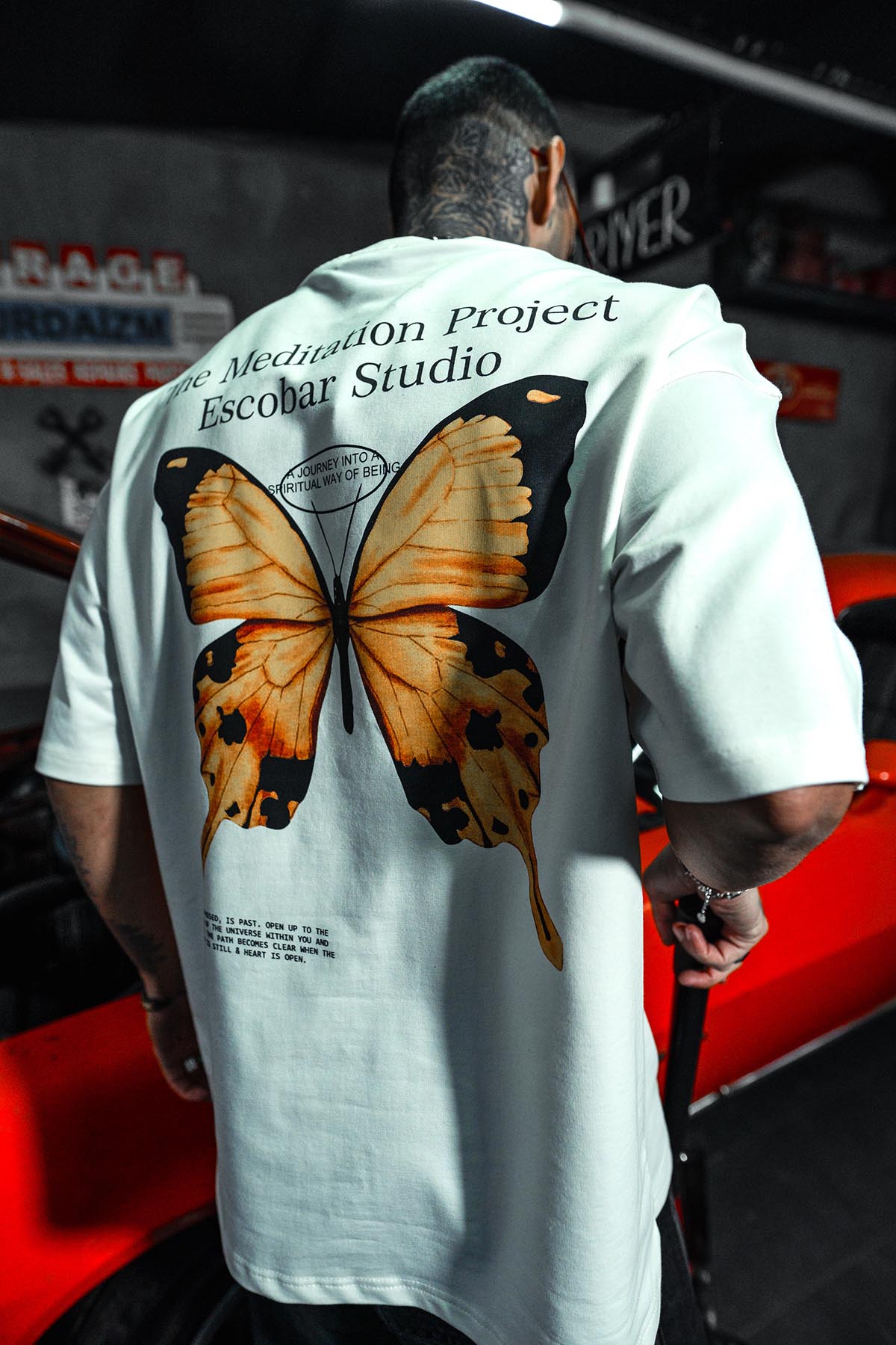 The Mediation Butterfly Oversize White T-shirt