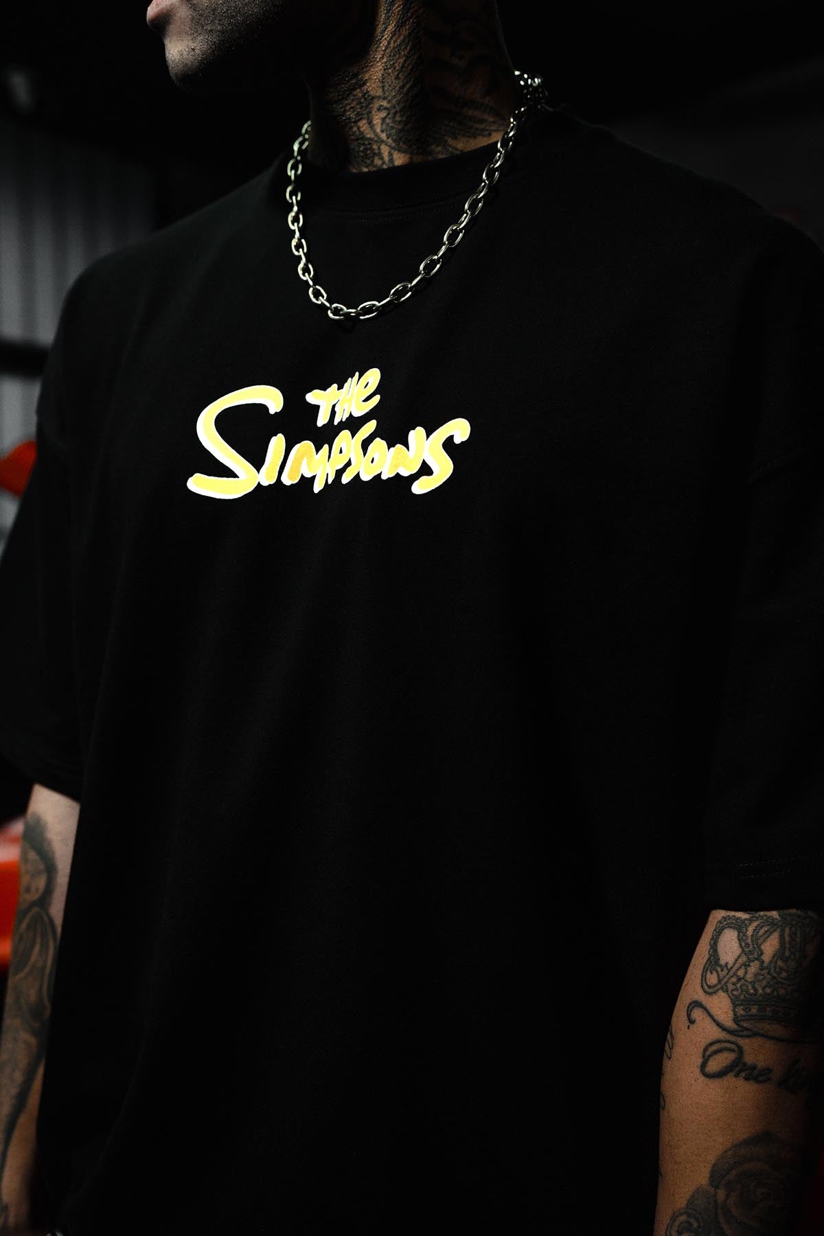 The Simpsons Patchwork Oversize Black T-shirt
