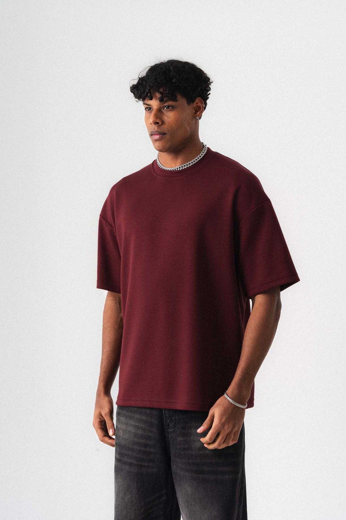 Oversize Basic Bordo T-Shirt