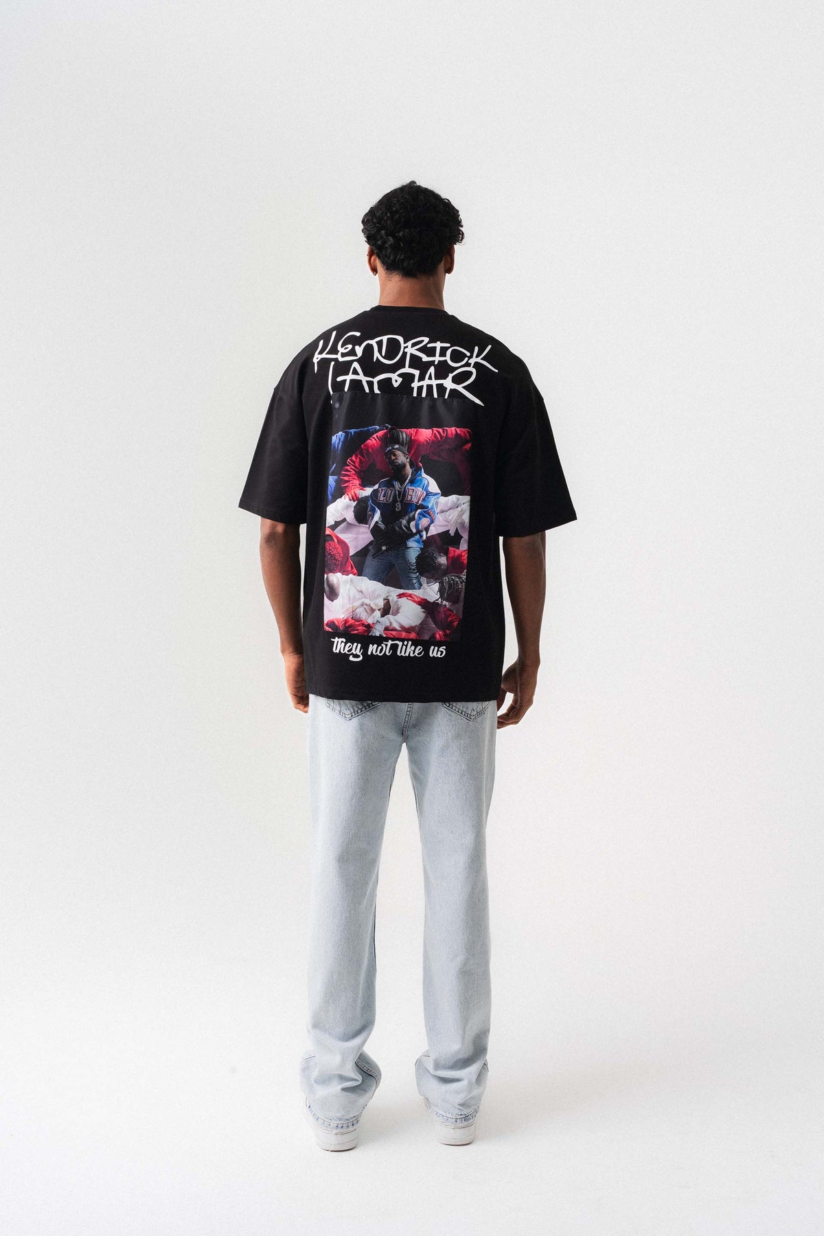 Kendrick Lamar Siyah Oversize Baskılı T-Shirt
