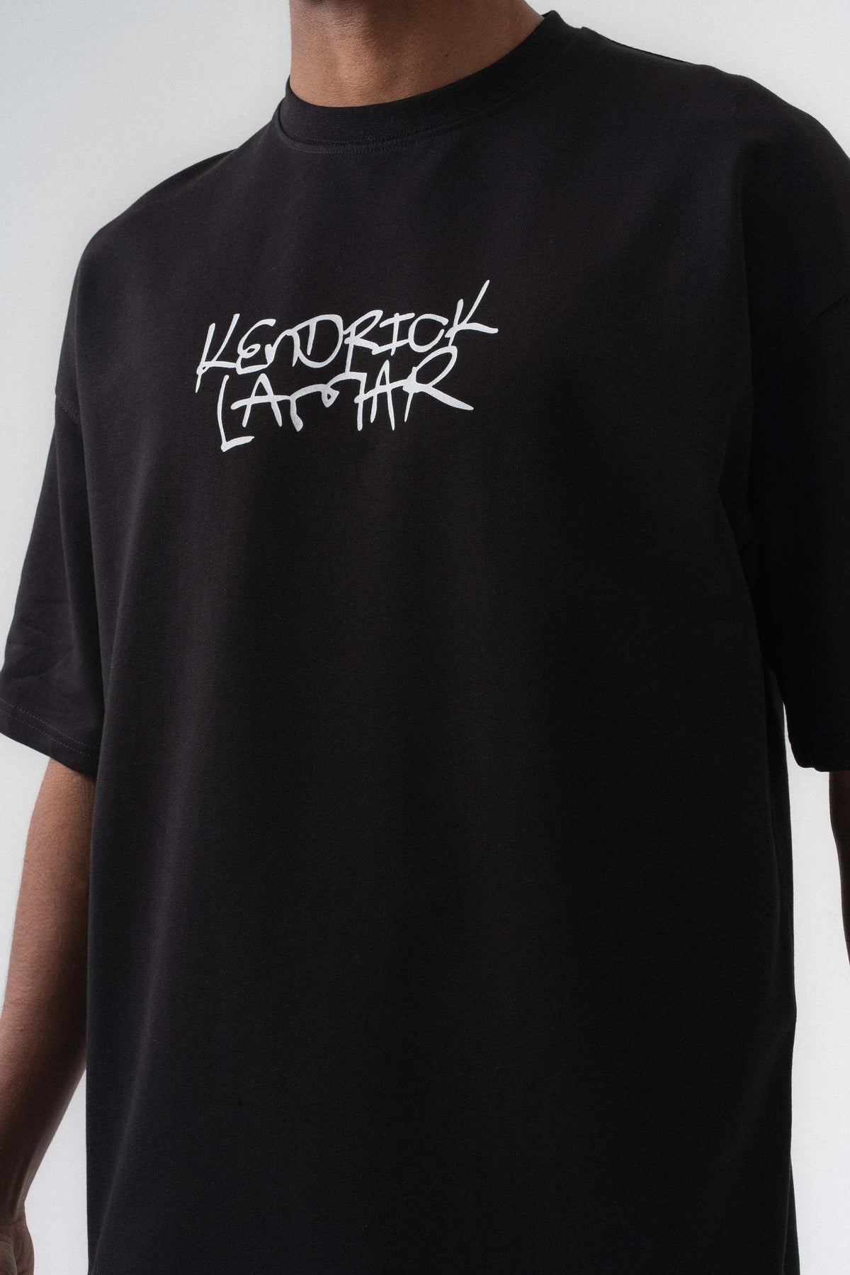 Kendrick Lamar Siyah Oversize Baskılı T-Shirt