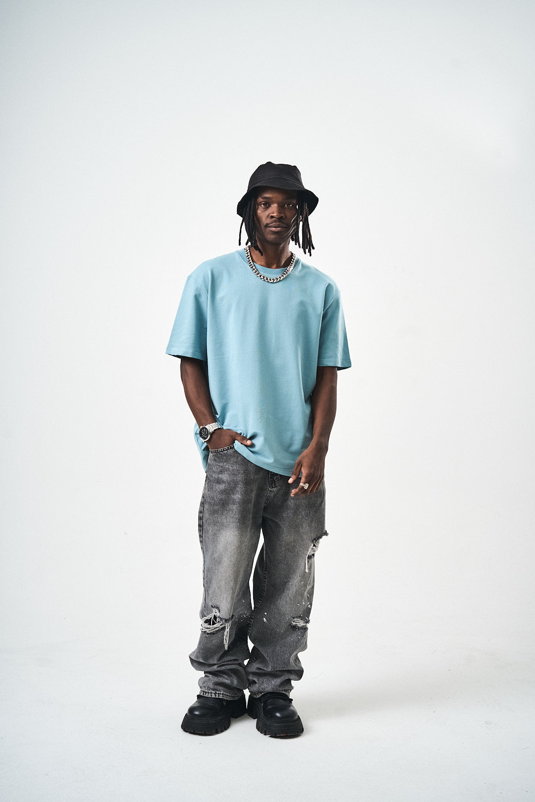 Blue Regular Fit Basic T-Shirt