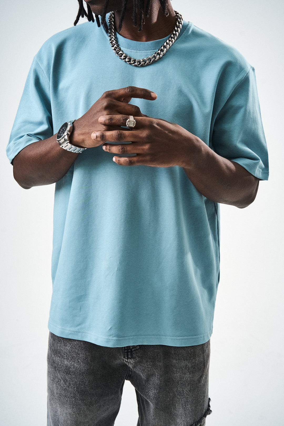 Blue Regular Fit Basic T-Shirt