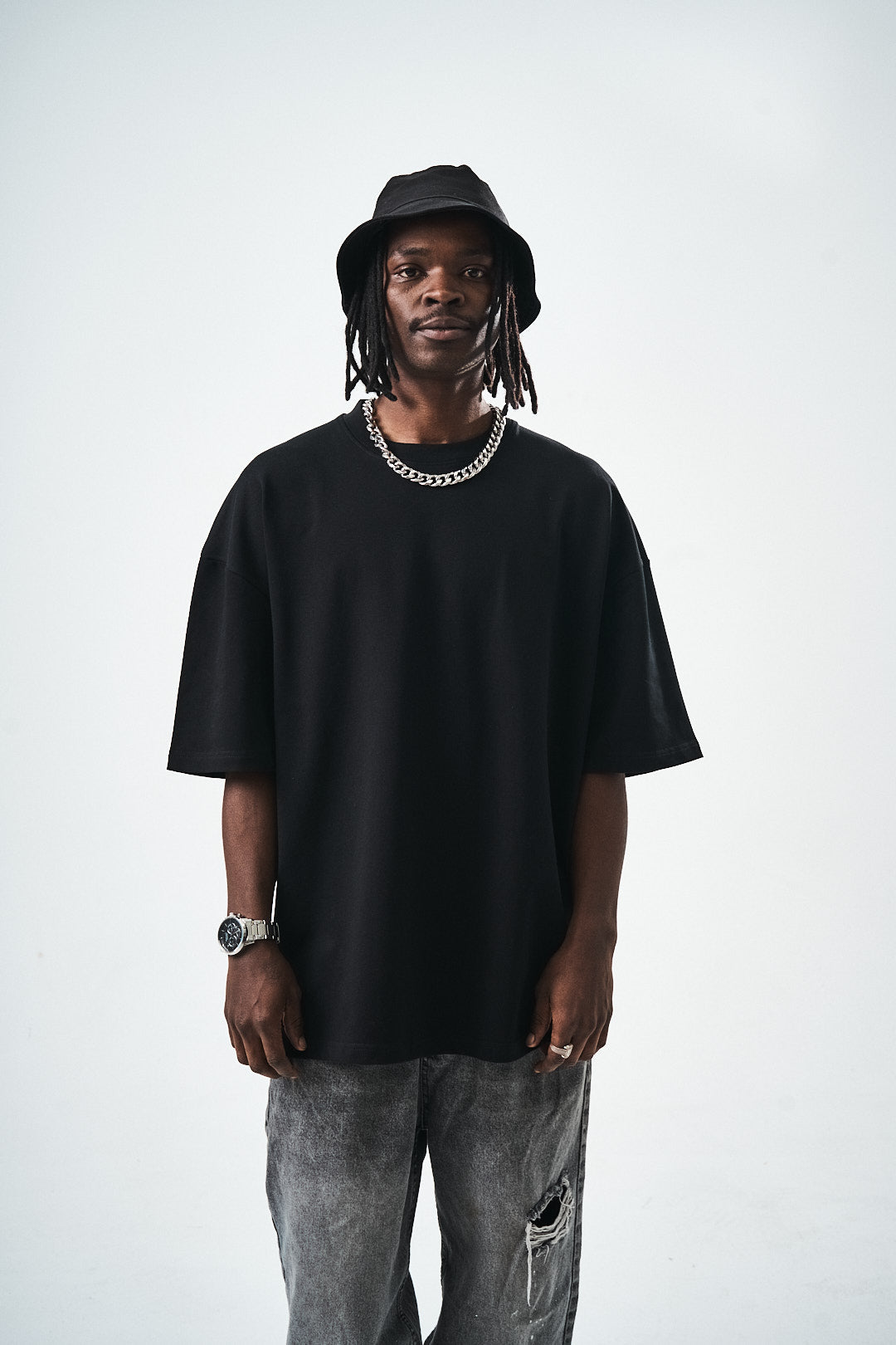 Oversize Black Fit Basic T-Shirt