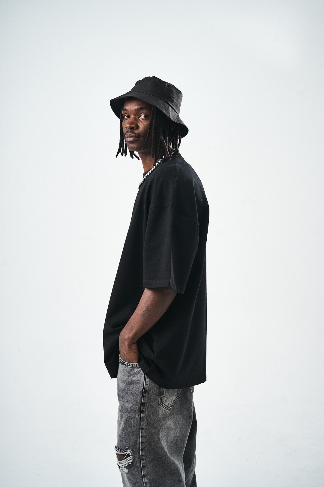 Oversize Black Fit Basic T-Shirt