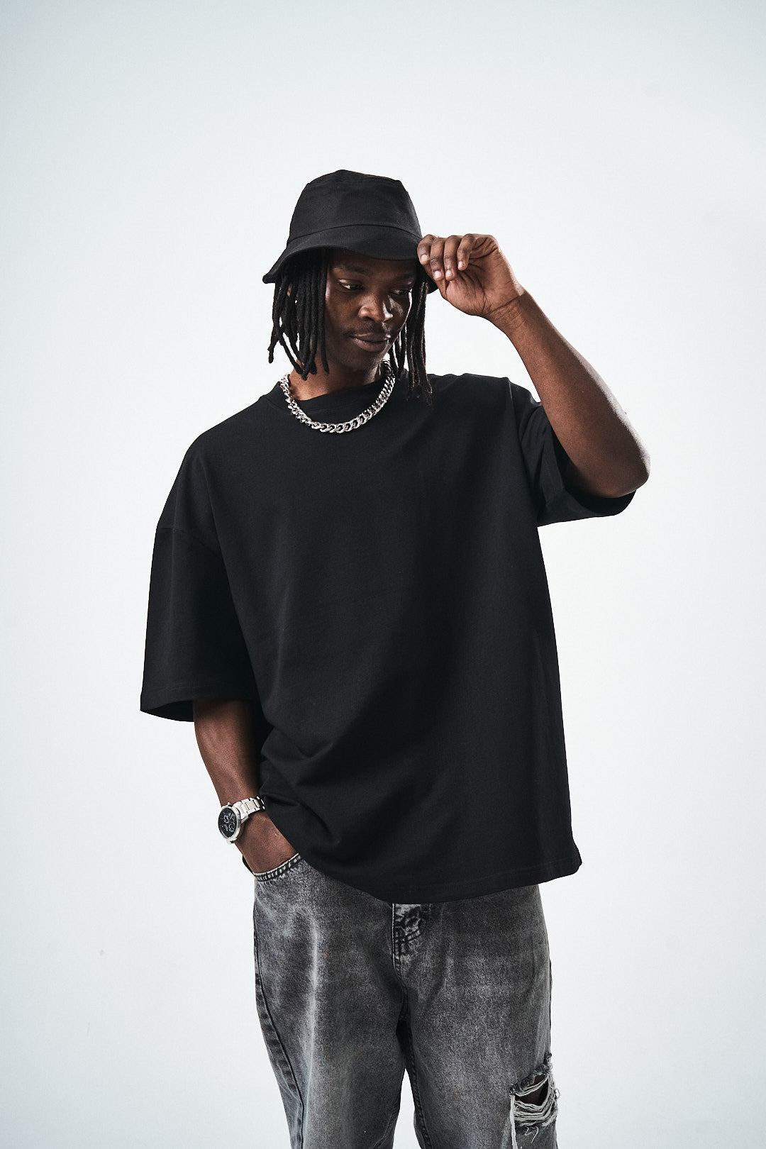 Oversize Black Fit Basic T-Shirt