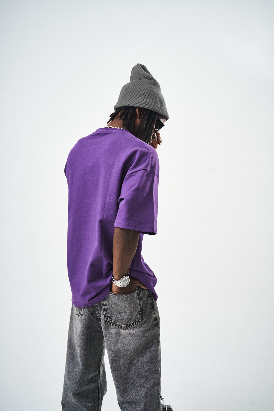 Oversize Purple Fit Basic T-Shirt