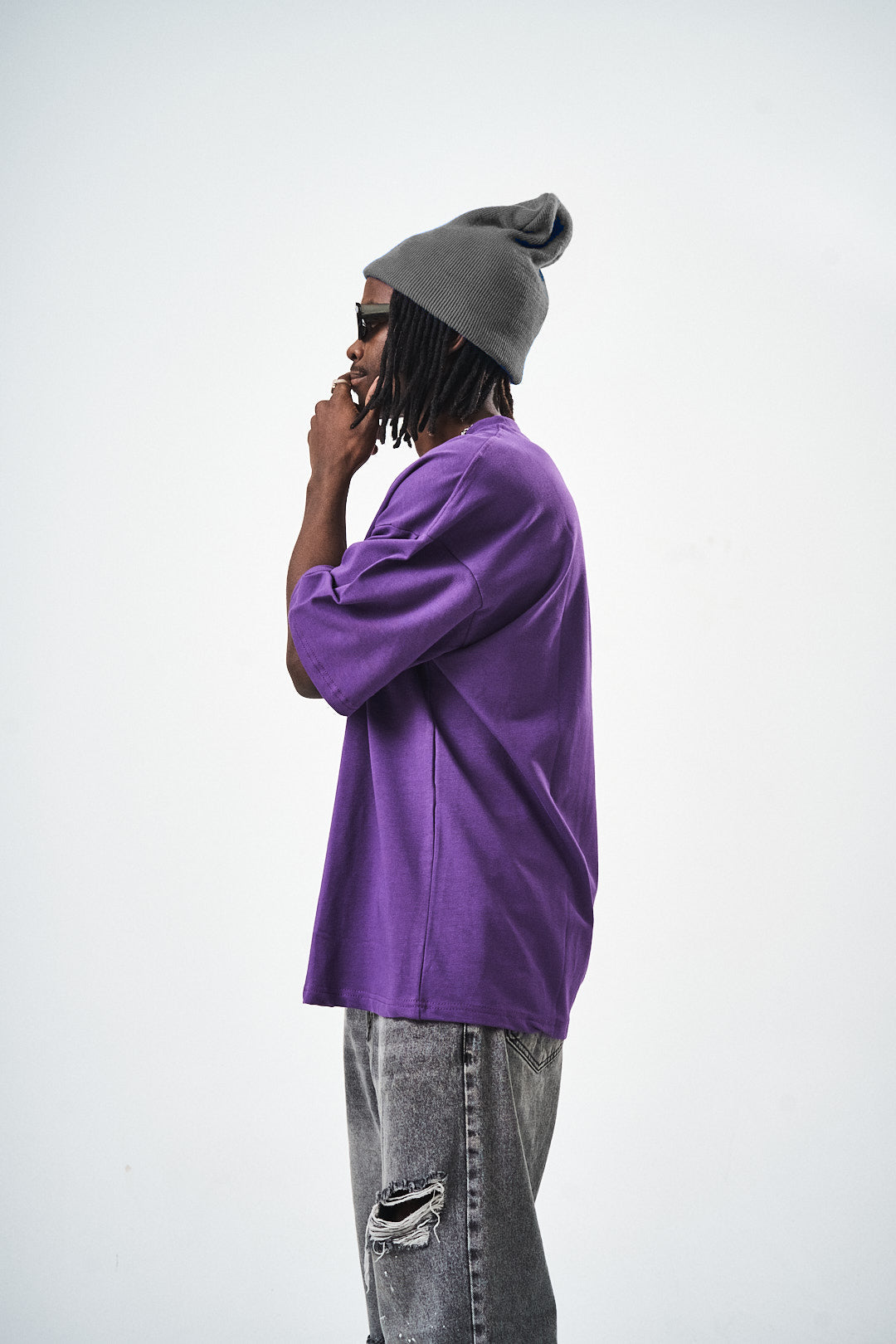 Oversize Purple Fit Basic T-Shirt