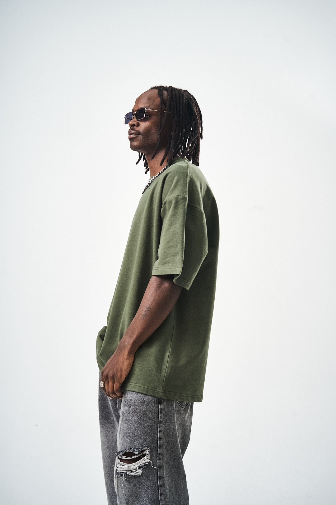 Oversize Khaki Fit Basic T-Shirt