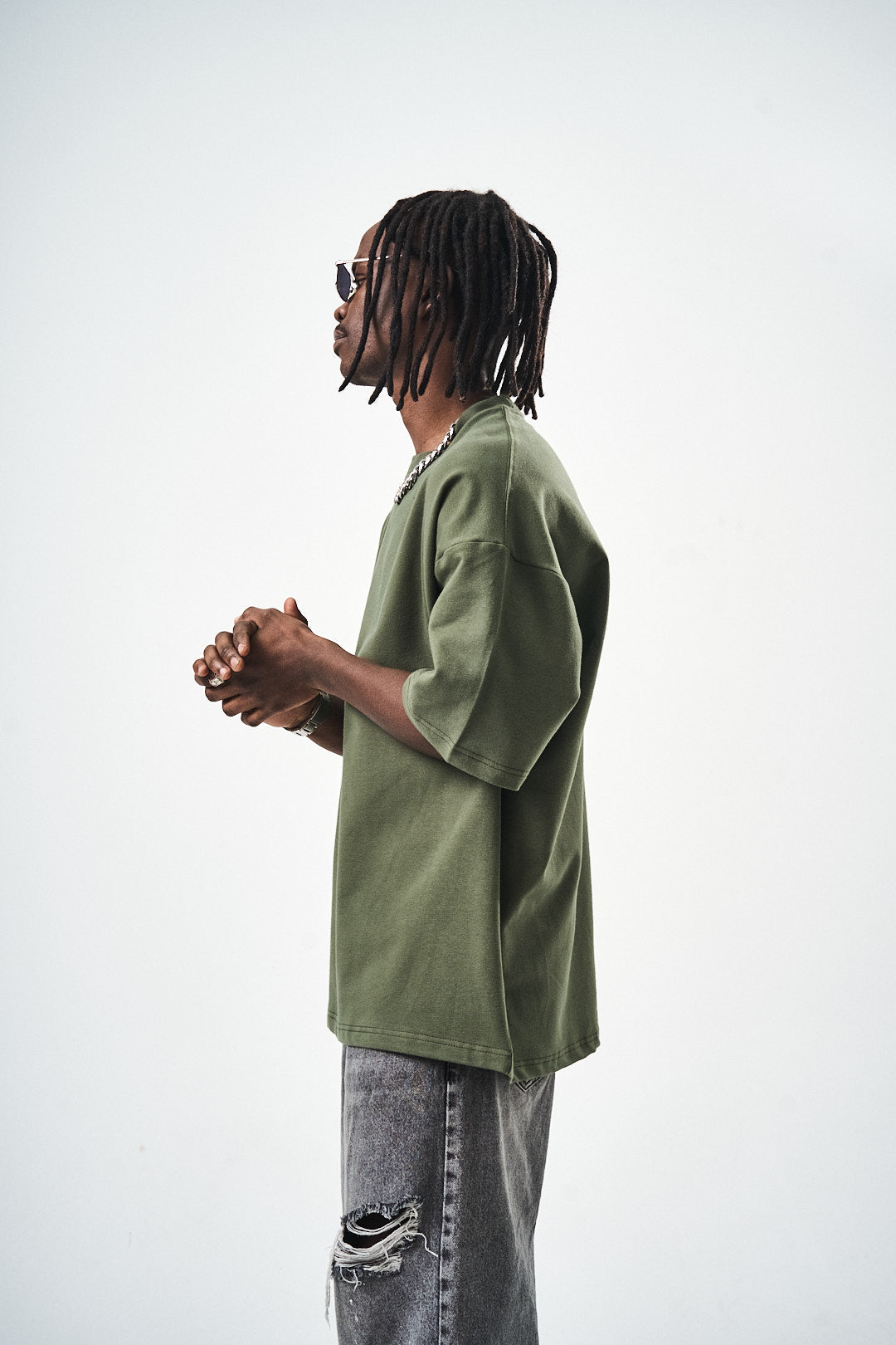 Oversize Khaki Fit Basic T-Shirt