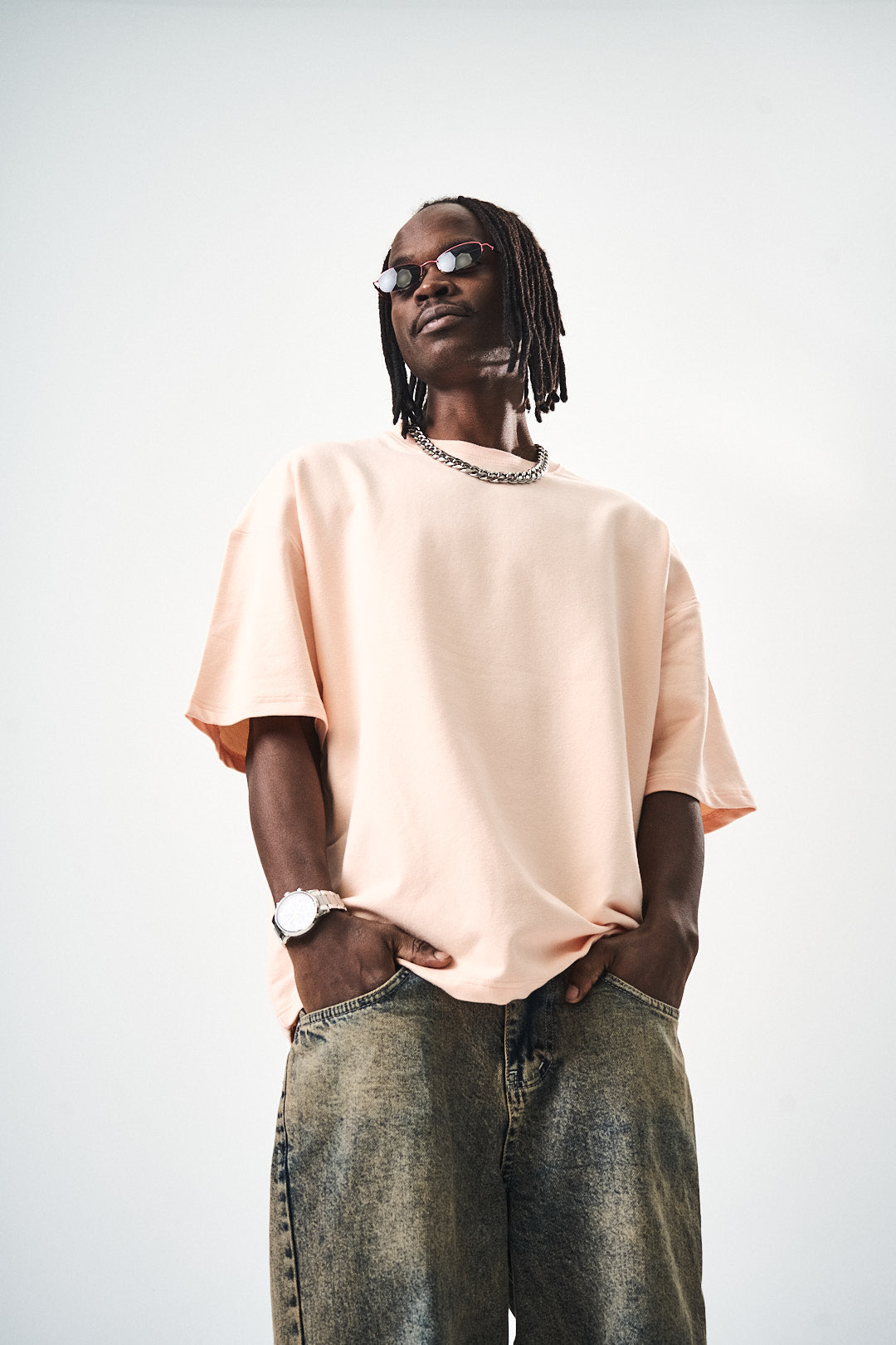 Oversize Beige Fit Basic T-Shirt