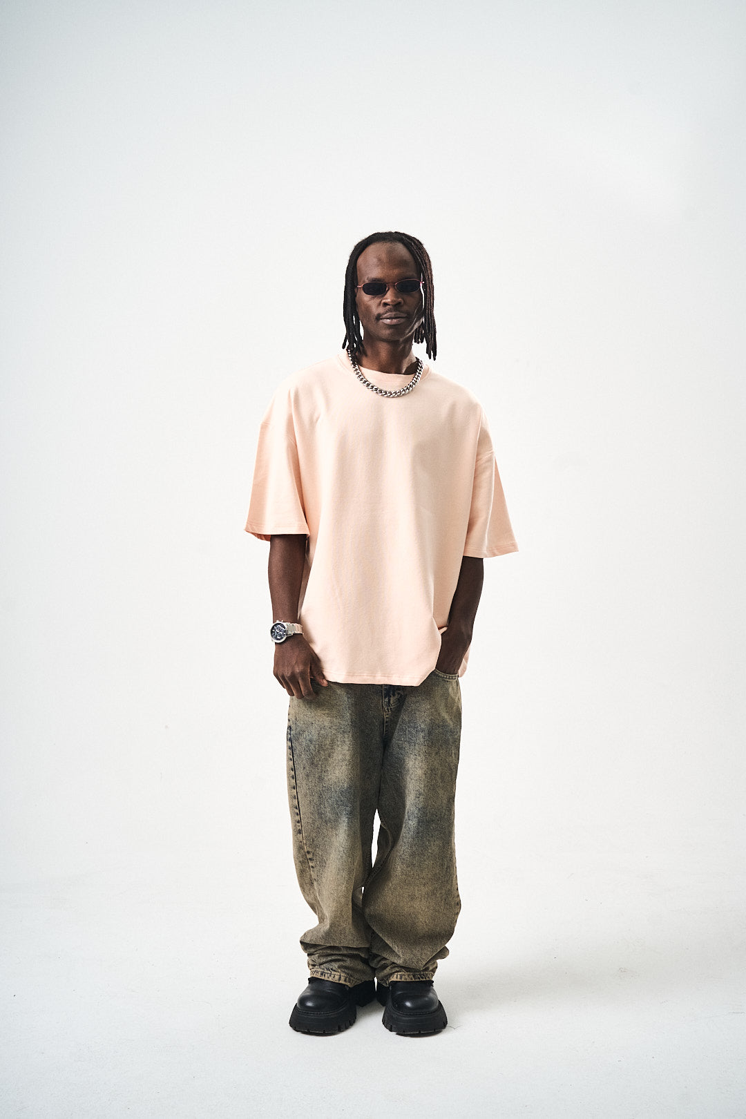 Oversize Beige Fit Basic T-Shirt