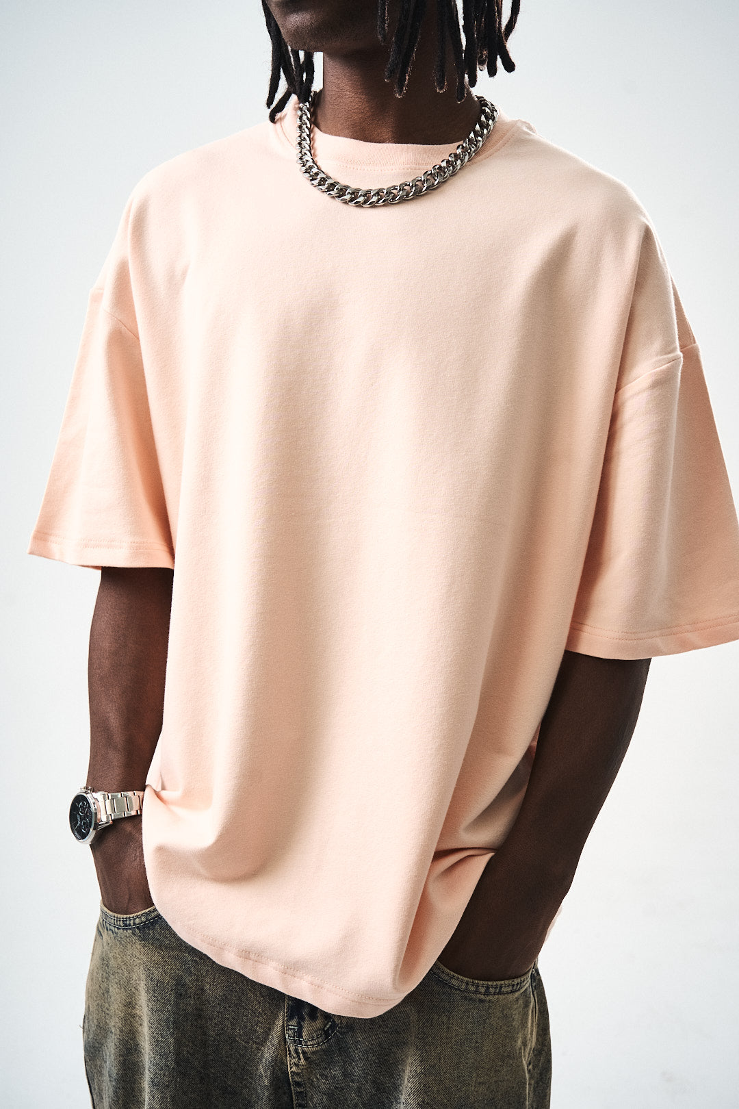 Oversize Beige Fit Basic T-Shirt