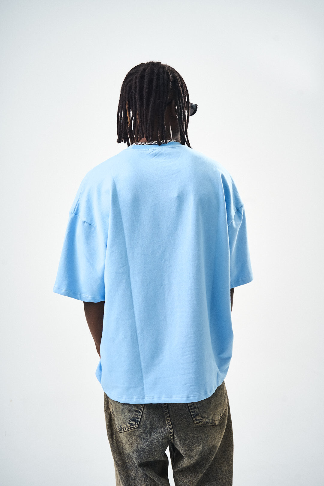 Oversize Blue Fit Basic T-Shirt