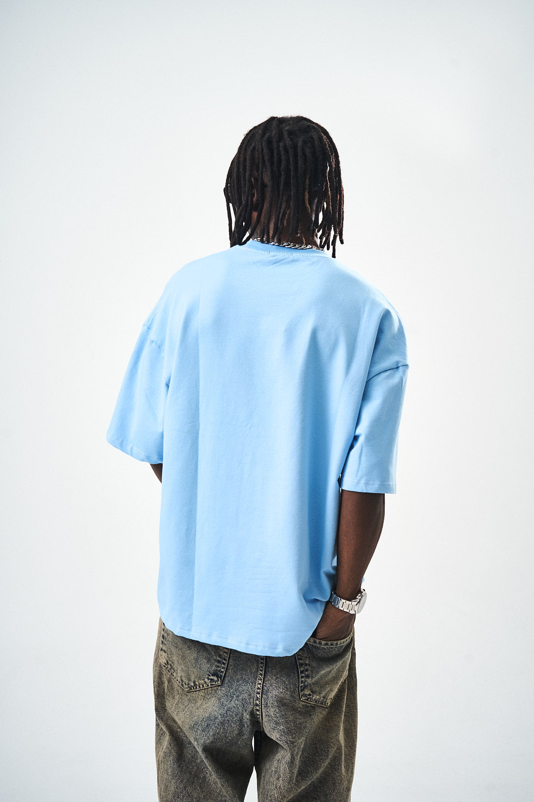 Oversize Blue Fit Basic T-Shirt