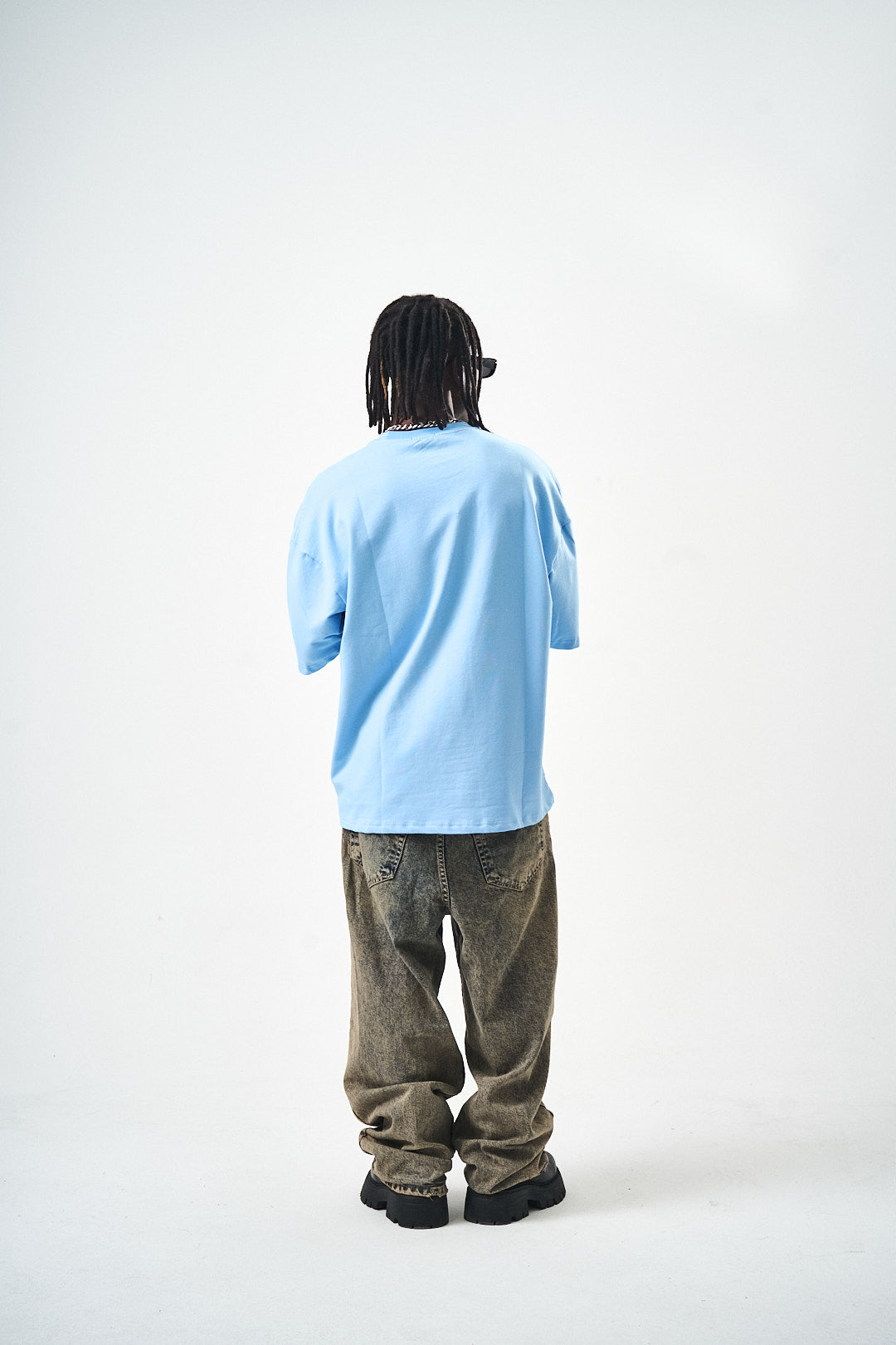 Oversize Blue Fit Basic T-Shirt