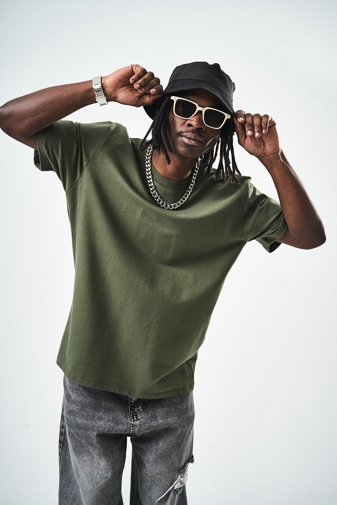 Khaki Regular Fit Basic T-Shirt