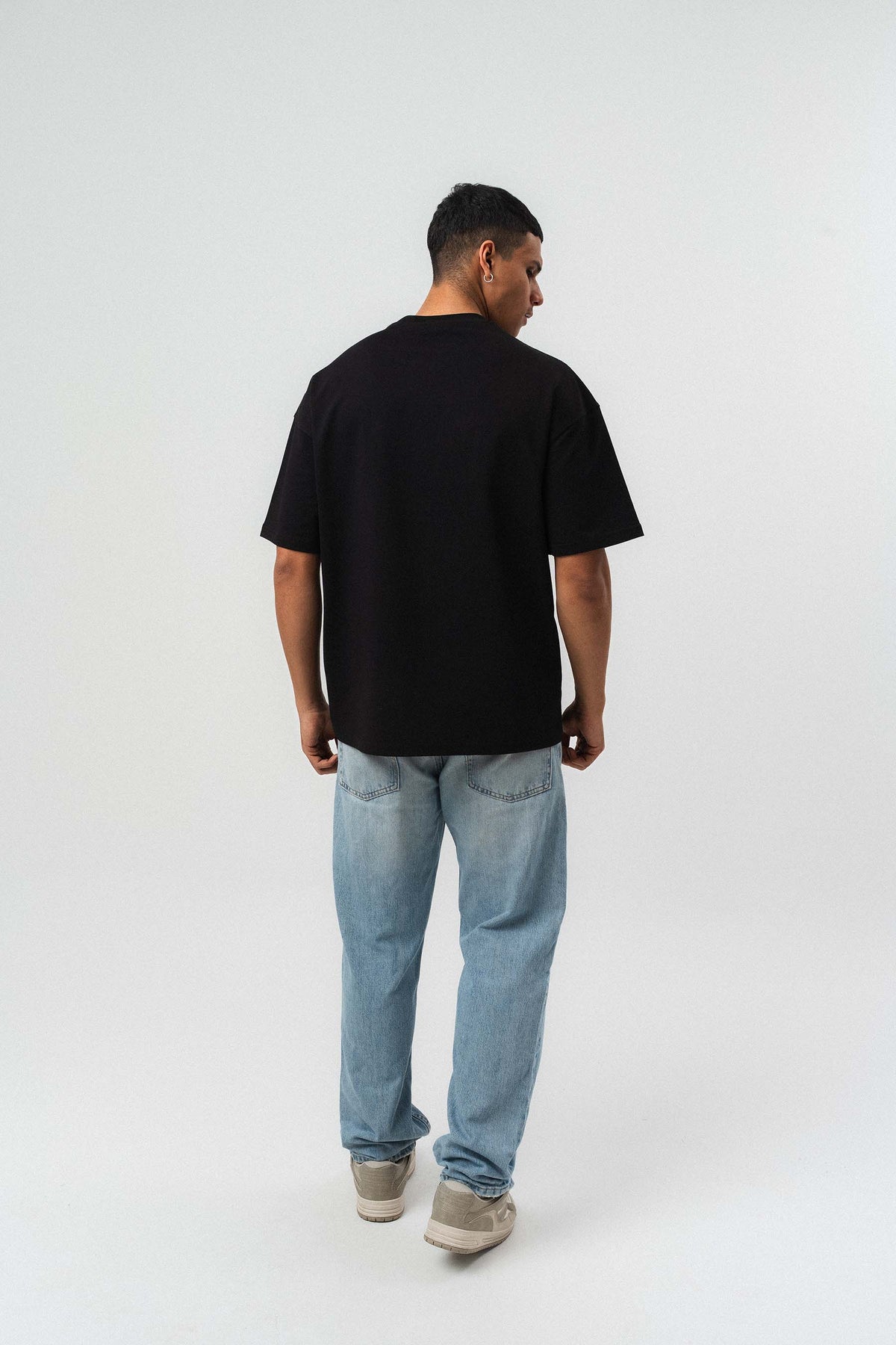 Amsterdam Legal Nakış Detaylı Siyah Oversize Baskılı T-Shirt