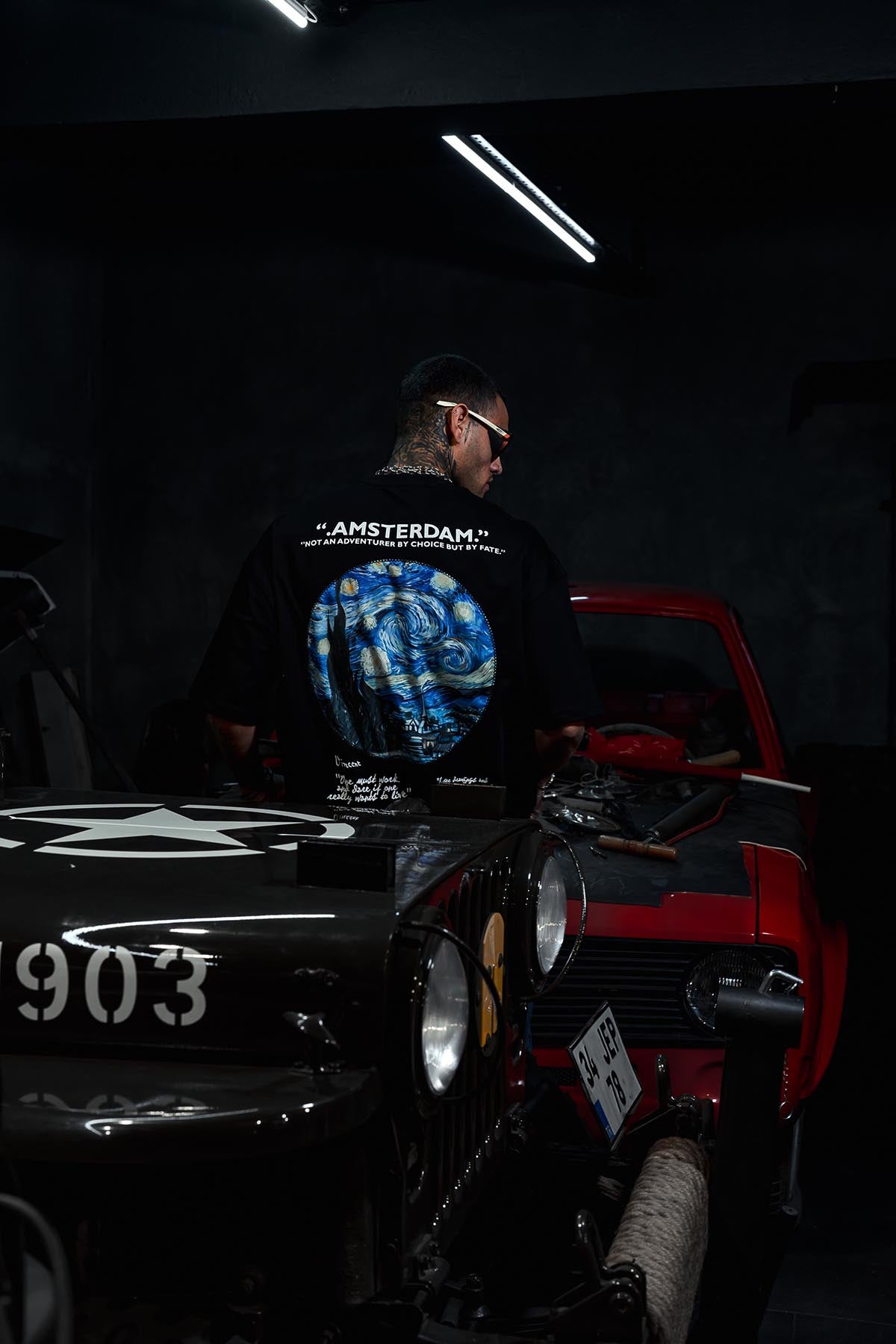 Amsterdam Van Gogh Print Oversize Black T-shirt