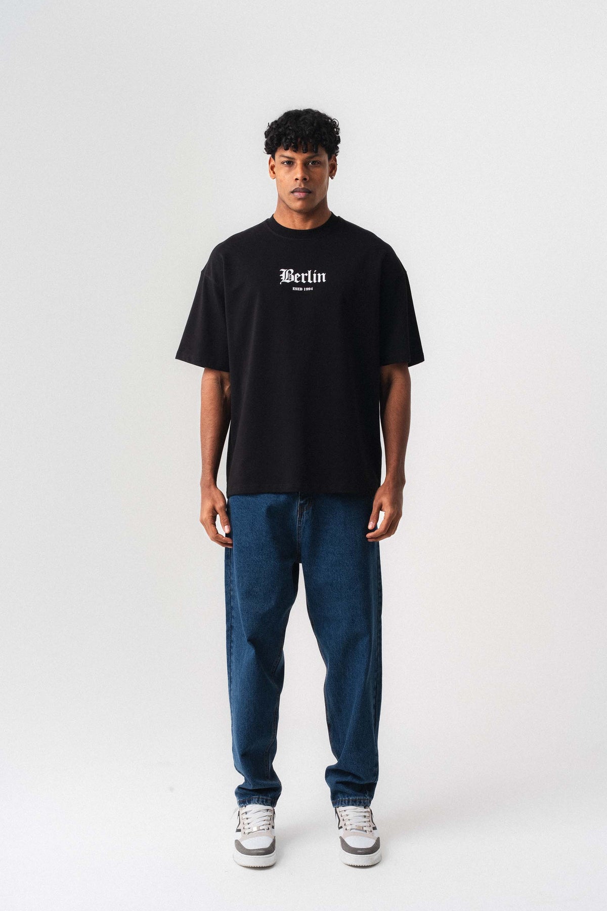 Berlin 1994 Siyah Oversize Baskılı T-Shirt
