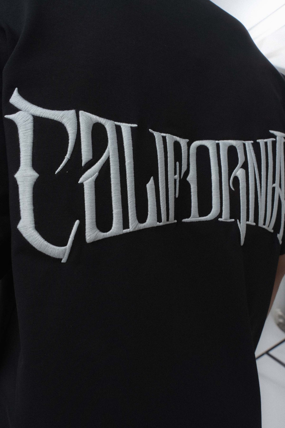 California Baskılı Siyah Oversize Baskılı T-Shirt