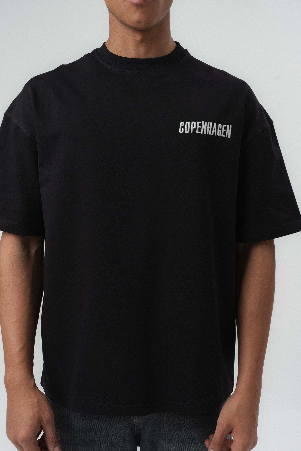 Copenhagen Siyah Oversize Baskılı T-Shirt