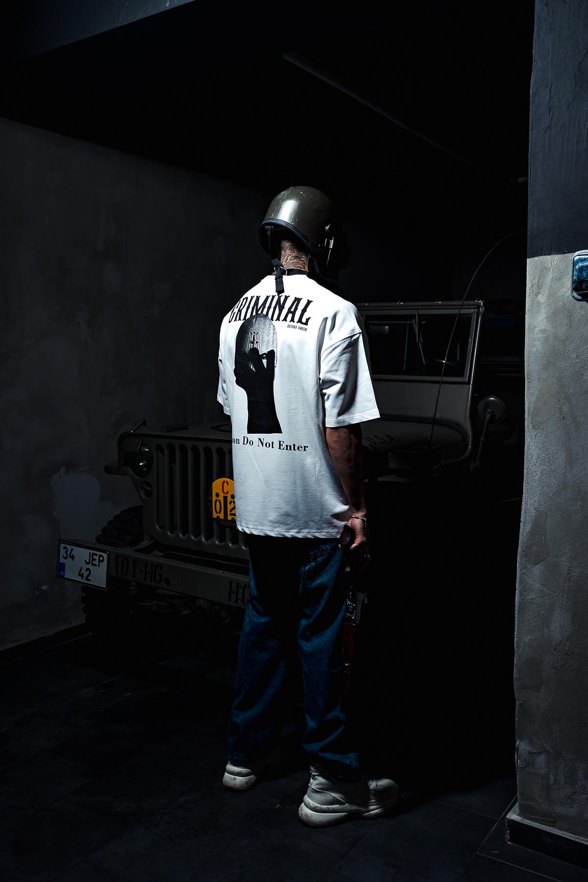 Criminal Print Oversize White T-shirt