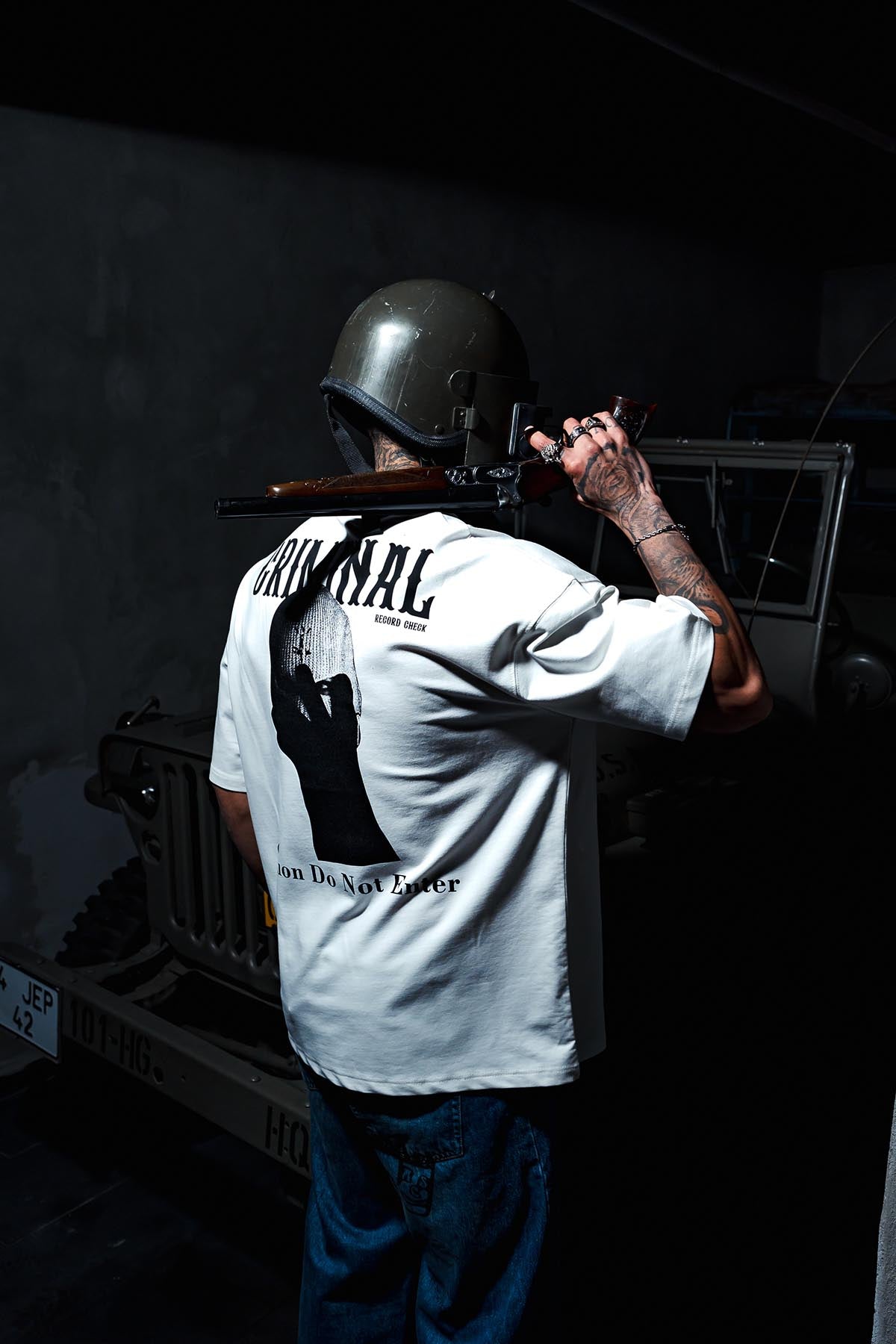 Criminal Print Oversize White T-shirt