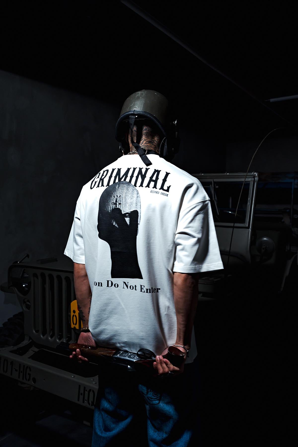Criminal Print Oversize White T-shirt
