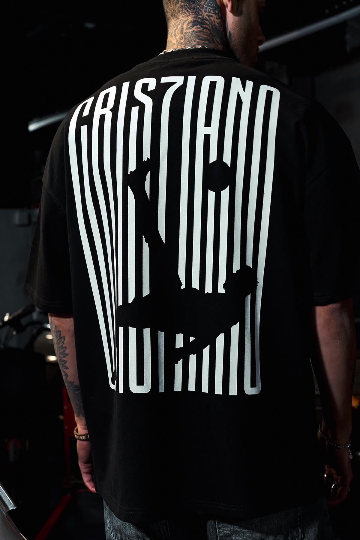 Cristiano Ronaldo Printed Oversize Black T-shirt