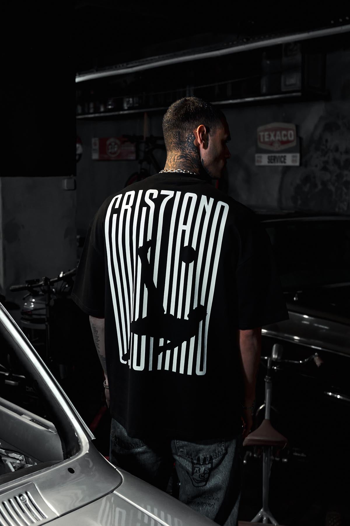 Cristiano Ronaldo Printed Oversize Black T-shirt
