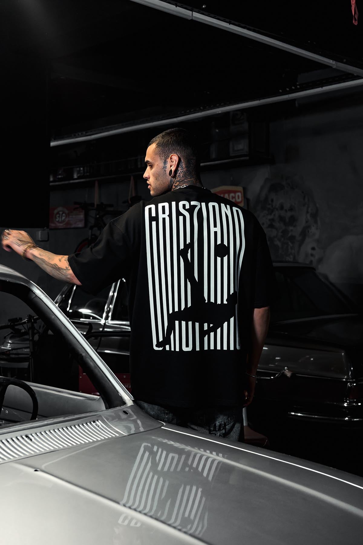 Cristiano Ronaldo Printed Oversize Black T-shirt