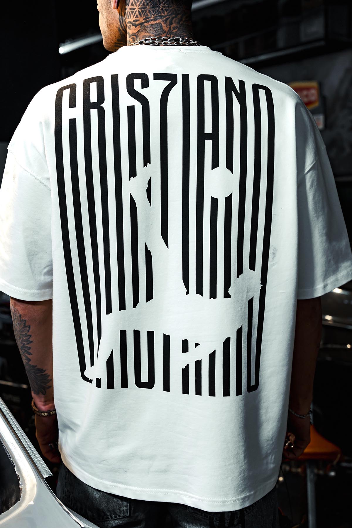 Cristiano Ronaldo Printed Oversize White T-shirt