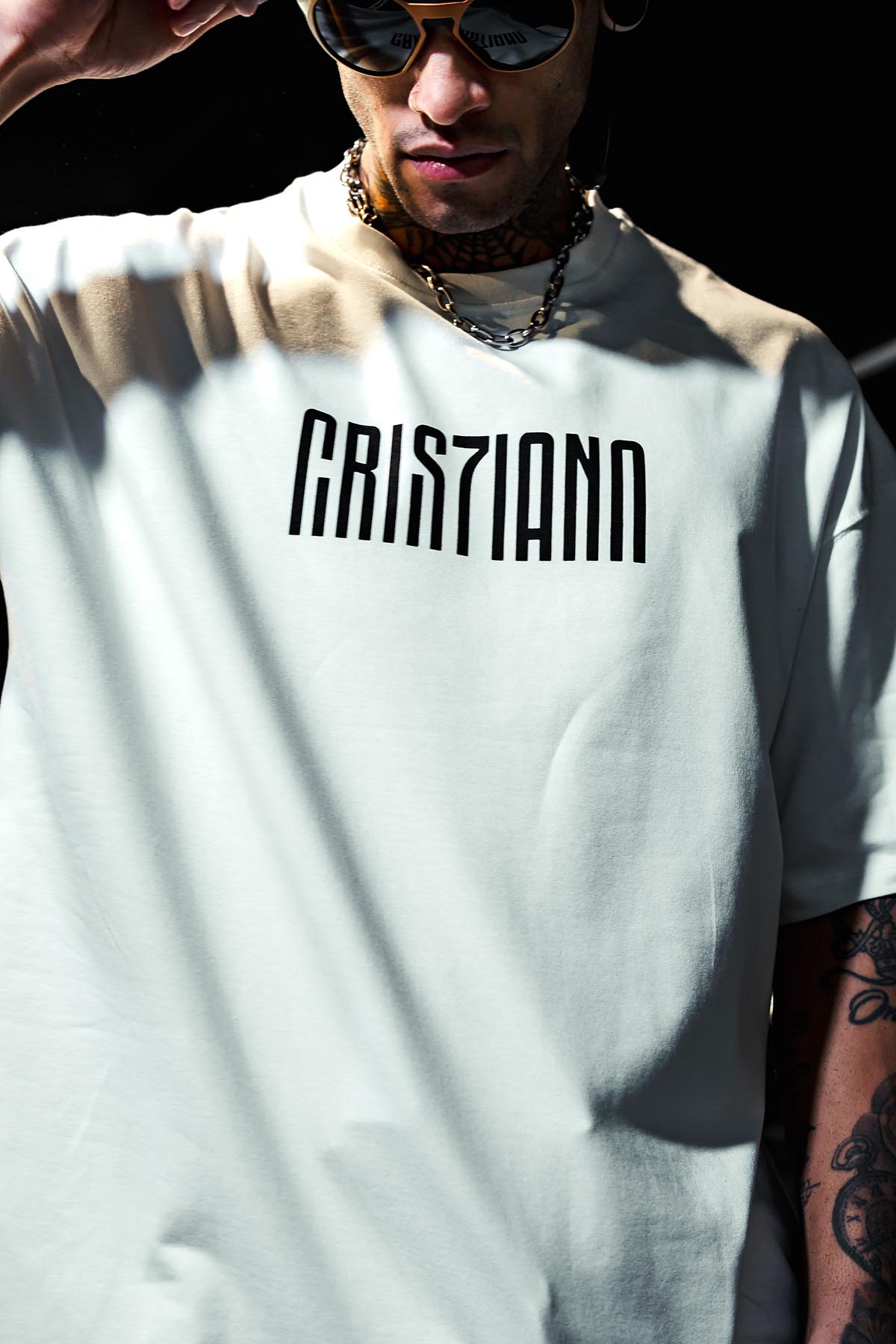 Cristiano Ronaldo Printed Oversize White T-shirt