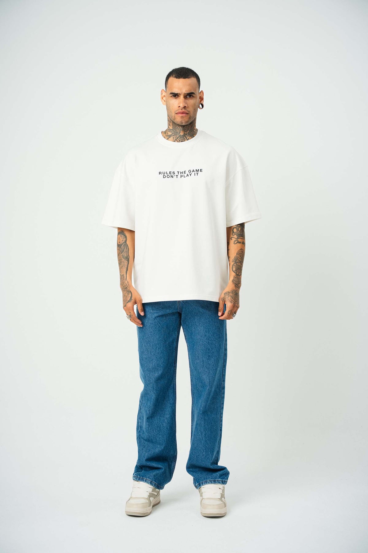 The Fathers Baskılı Beyaz Oversize T-Shirt