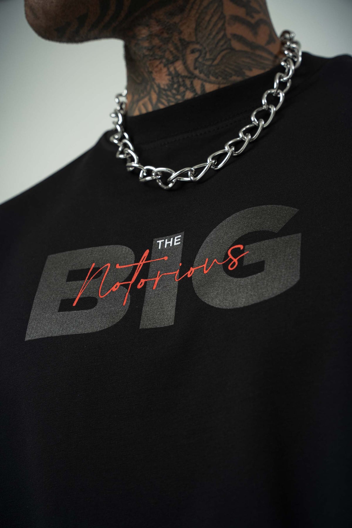 Biggie Baskılı Siyah Oversize T-Shirt