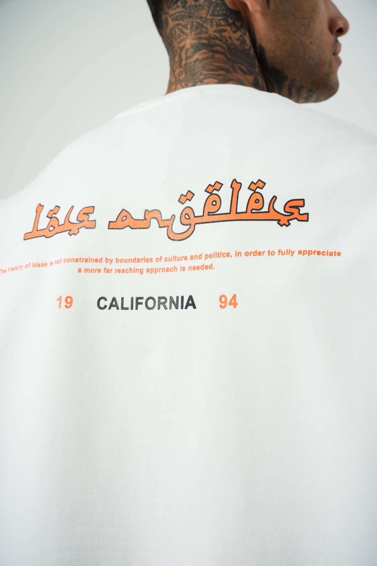 California Baskılı Beyaz Oversize T-Shirt