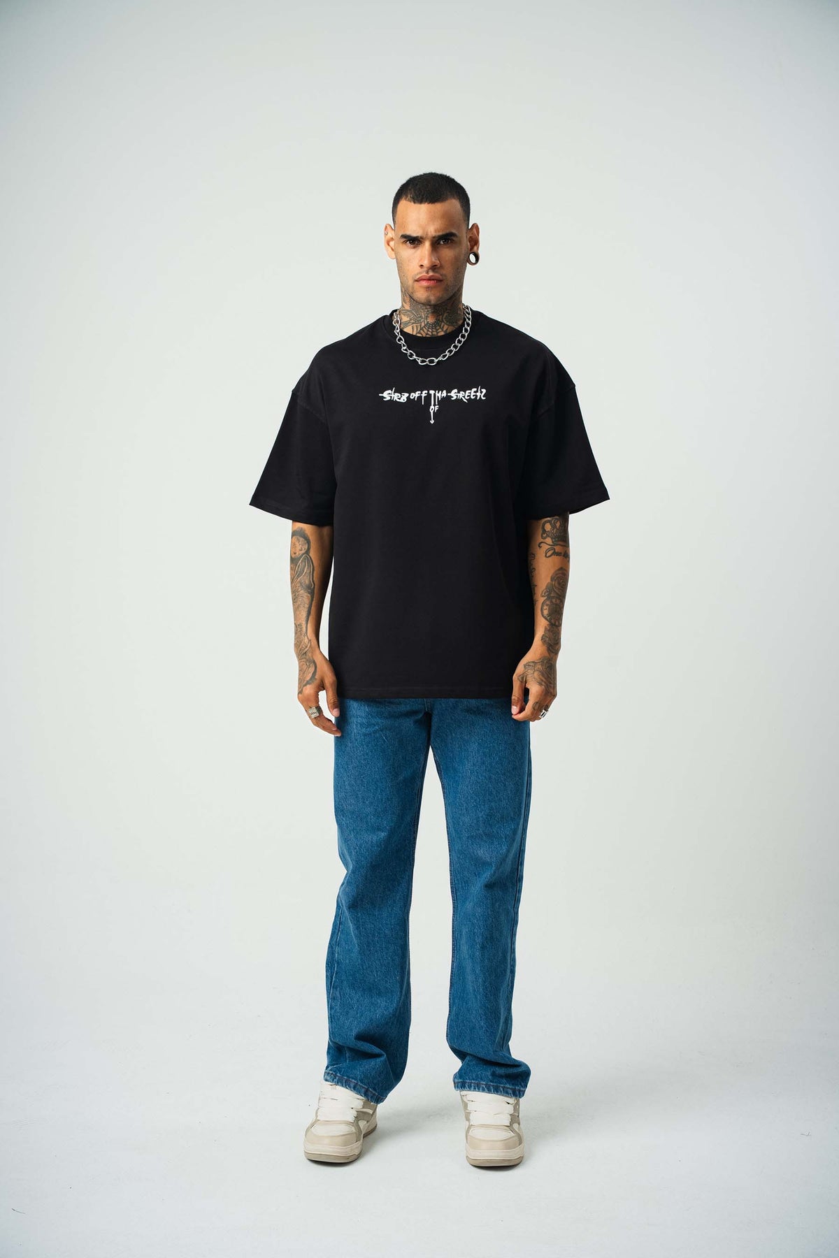 Eazy-E Baskılı Siyah Oversize T-Shirt